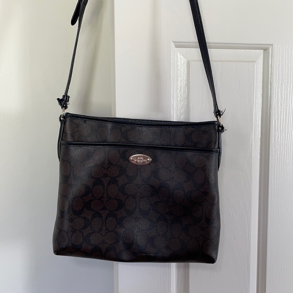 Brown and black cross body bag Coach